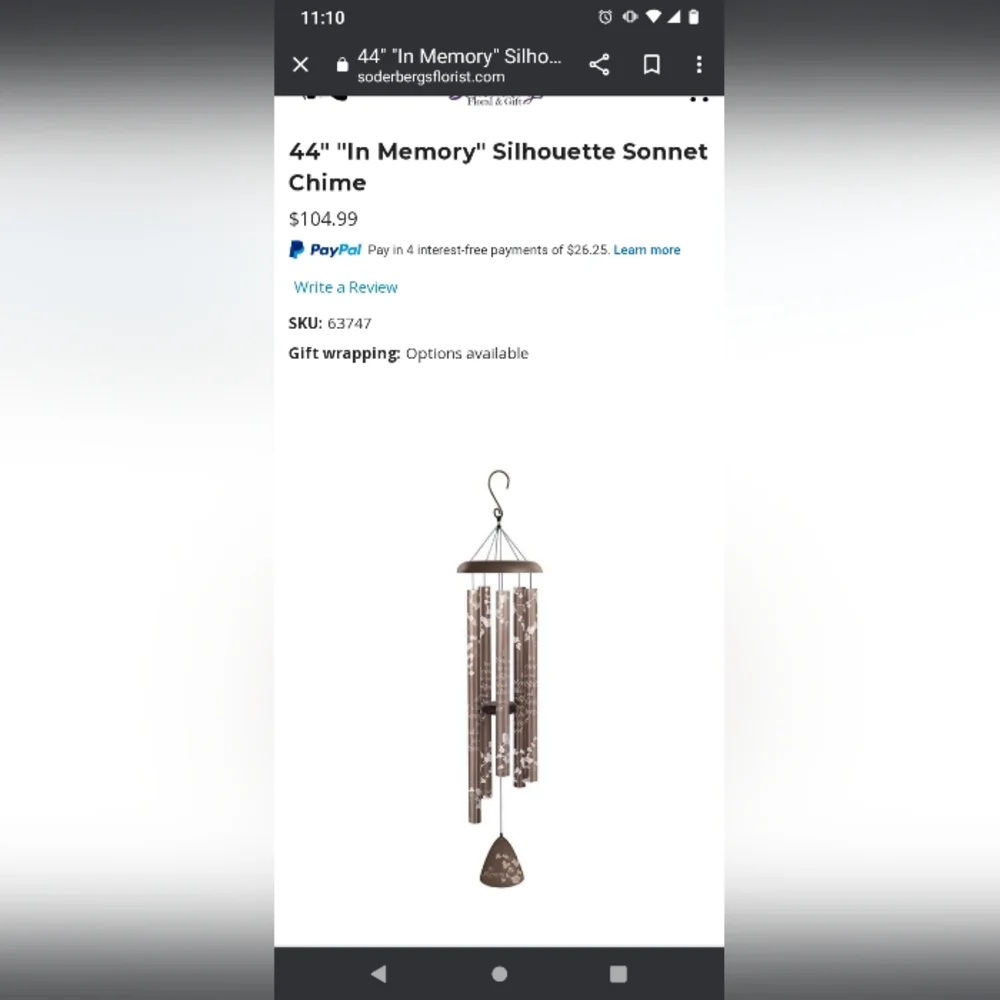 BNIB In Memory Windchimes - Picture 1 of 2